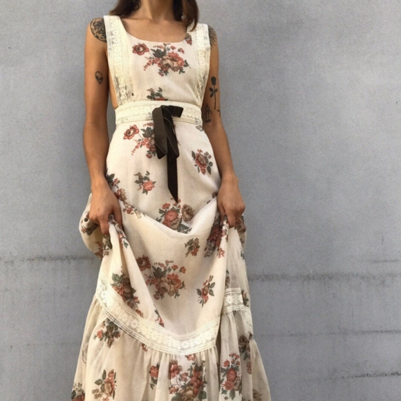 Vintage Dresses & Skirts - Gunne Sax Style Pinnafore Vintage Dress